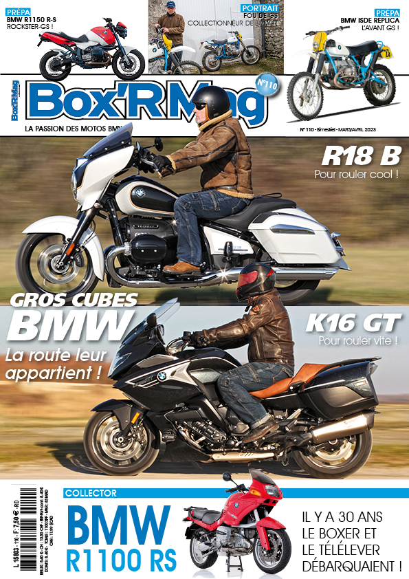 Couverture-Box'R-Mag-numero-110-mars-avril-2023-BMW-moto-1250-GS-RT-R-RS-RR