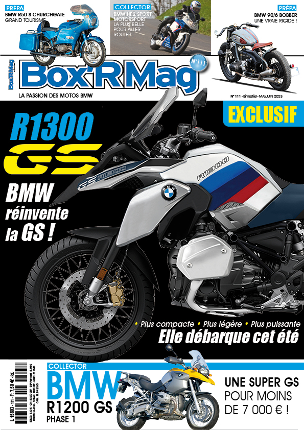 Couverture-Box'R-Mag-numero-111-mai-juin-2023-BMW-moto-BMW R1250 GS-BMW R1250 RT-BMW R 1250 RS-BMW K 1600-BMW CE04-BMW S1000 RR