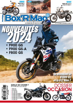 Couverture-Box'R-Mag-numero-113-septembre-octobre-2023-BMW-moto-BMW R1250 GS-BMW R1250 RT-BMW R 1250 RS-BMW K 1600-BMW CE04-BMW S1000 RR